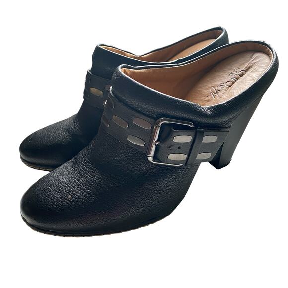 EURO SOFT by SOFFT 9M Sacha Leather Mules Clogs Slides Heels Buckle EuroSoft - Picture 3 of 12